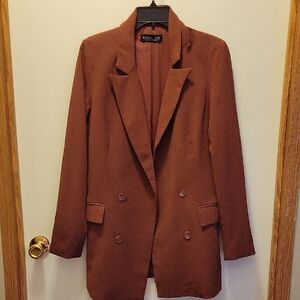 Rachel Zoe Chocolate Double-Breasted Blazer